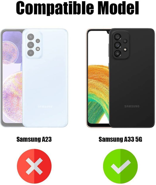 VAKIBO Best Selling Black and Transparent Back Cover Case Made With Soft TPU and Acrylic With 4 Corner and Camera Protection Suitable for Samsung Galaxy A33