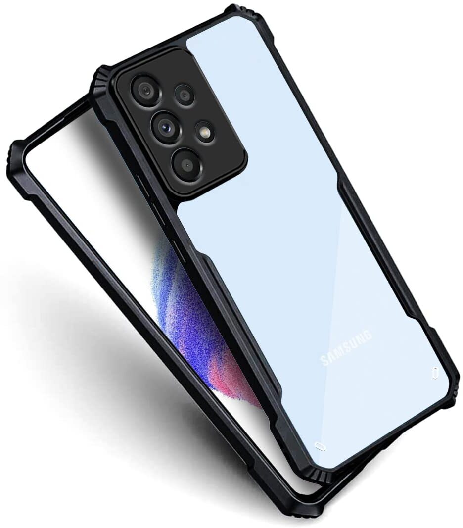 VAKIBO Super Premium Black Border Transparent Case With Corner Protection & Camera Protection Suitable for Samsung A53 5G