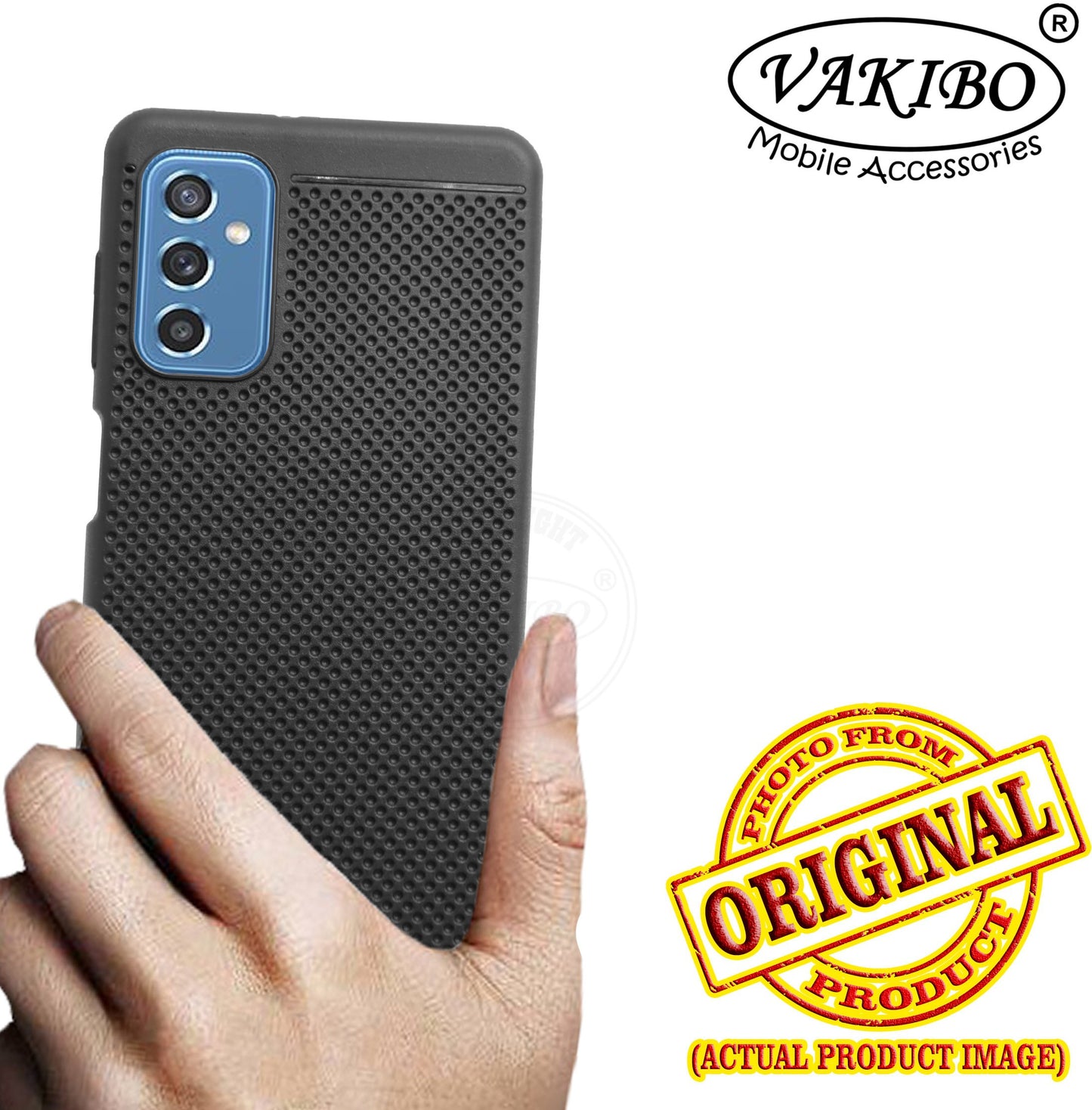 VAKIBO Dotted Design Black Coloured Soft TPU Back Cover Case Suitable for Samsung Galaxy M52