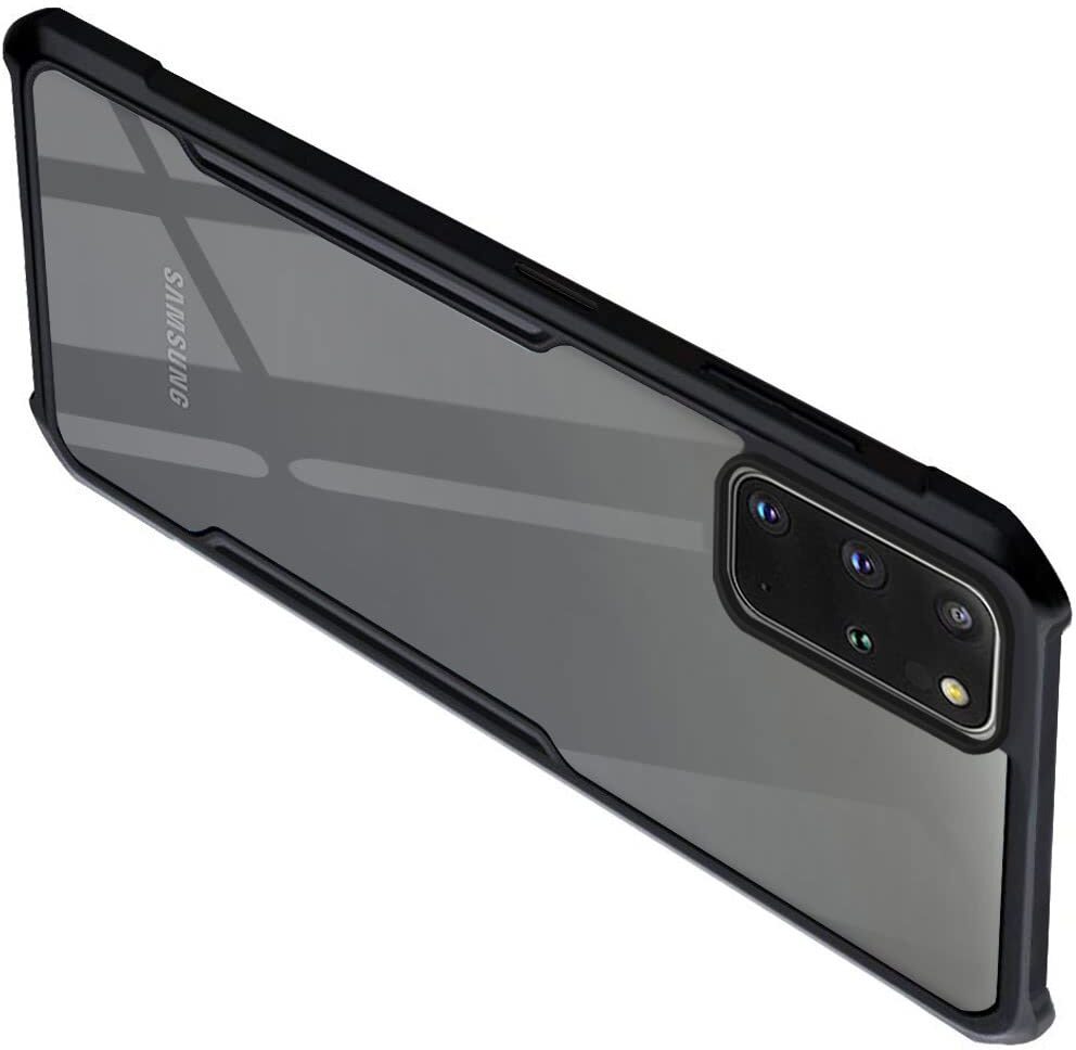 VAKIBO Super Premium Black Border Transparent Case With Corner Protection & Camera Protection Suitable for Samsung S20 Plus