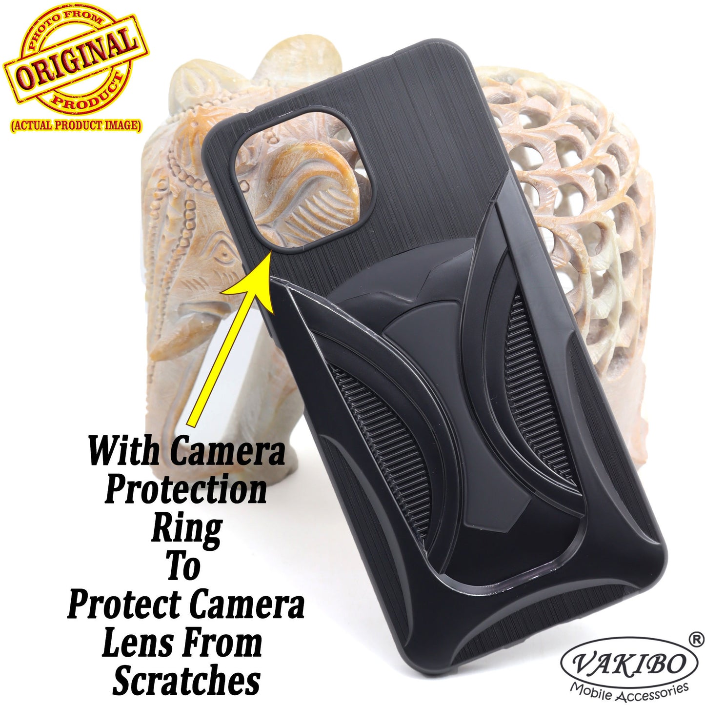 VAKIBO 3D Designer Black Coloured Soft TPU Back Cover Case Suitable for Mi 11 Lite