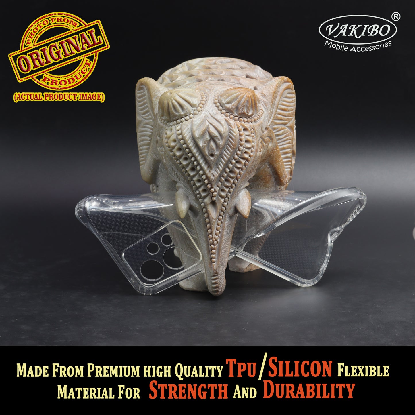 VAKIBO Super Premium Soft TPU Transparent Case With Dustplug,Side Grip,Corner Protection,lanyard Cuts,Camera Protection Suitable for Vivo Y75 5G