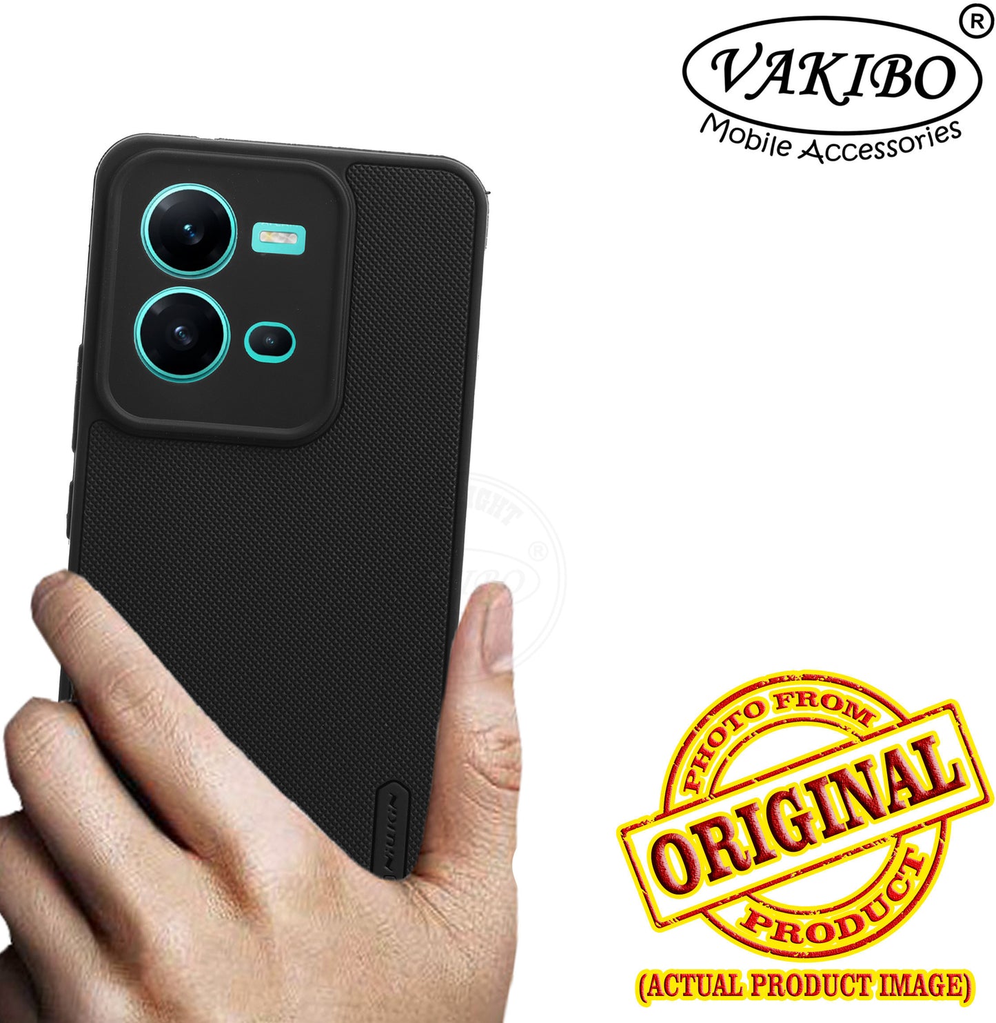 VAKIBO Dotted Black Coloured Made with Silicon Rubber TPU Back Cover Case Suitable for Vivo V25