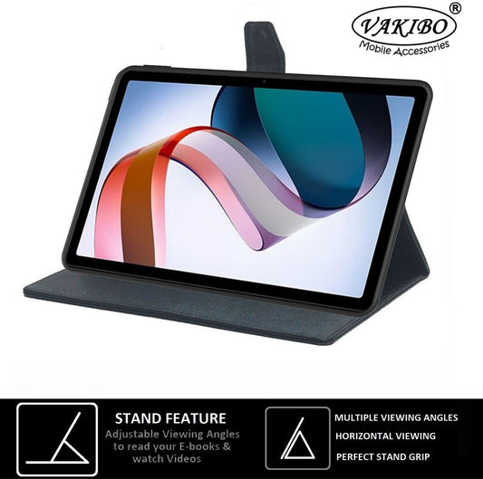 VAKIBO Mercury Premium Blue Coloured made With Canvas and TPU Flip Cover Case Suitable for Mi Redmi Pad