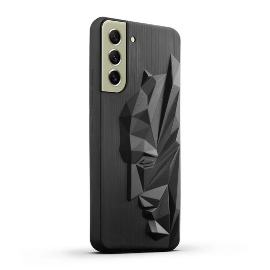 VAKIBO Bat Man 3D Mask Design Black Coloured Soft TPU Back Cover Case With Camera Protection Ring Suitable for Samsung Galaxy S22 Plus