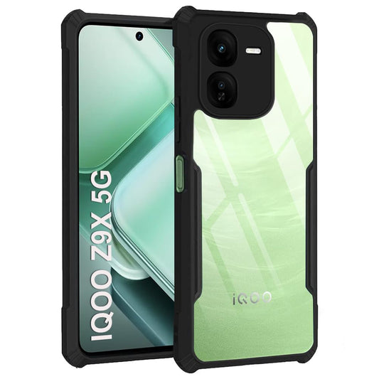 VAKIBO Super Premium Black Border Transparent Case With Corner Protection & Camera Protection Suitable for iQOO Z9X