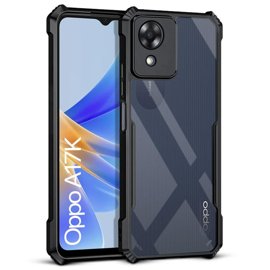VAKIBO Super Premium Black Border Transparent Case With Corner Protection & Camera Protection Suitable for Oppo A17K