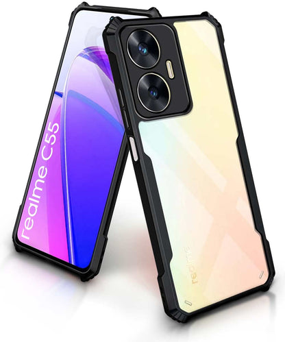 VAKIBO Super Premium Black Border Transparent Case With Corner Protection & Camera Protection Suitable for Realme C55