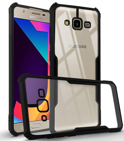 VAKIBO Super Premium Black Border Transparent Case With Corner Protection & Camera Protection Suitable for Samsung Galaxy J7 NXT