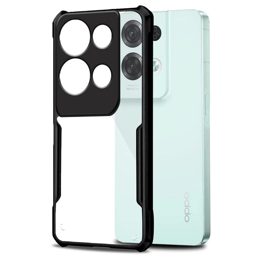VAKIBO Super Premium Black Border Transparent Case With Corner Protection & Camera Protection Suitable for Oppo Reno 8 Pro