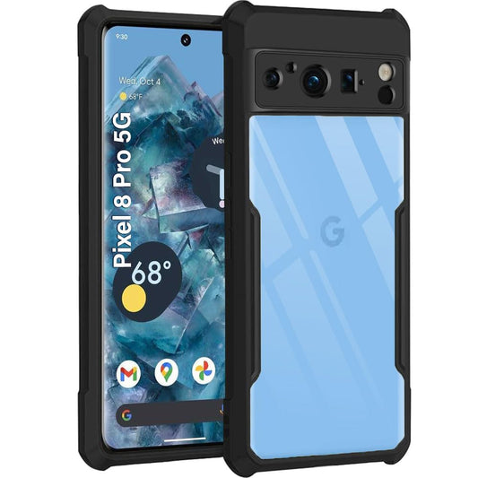 VAKIBO Super Premium Black Border Transparent Case With Corner Protection & Camera Protection Suitable for Google Pixel 8 Pro