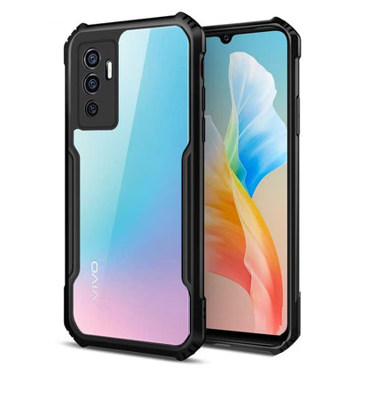 VAKIBO Super Premium Black Border Transparent Case With Corner Protection & Camera Protection Suitable for Vivo V23E 5G