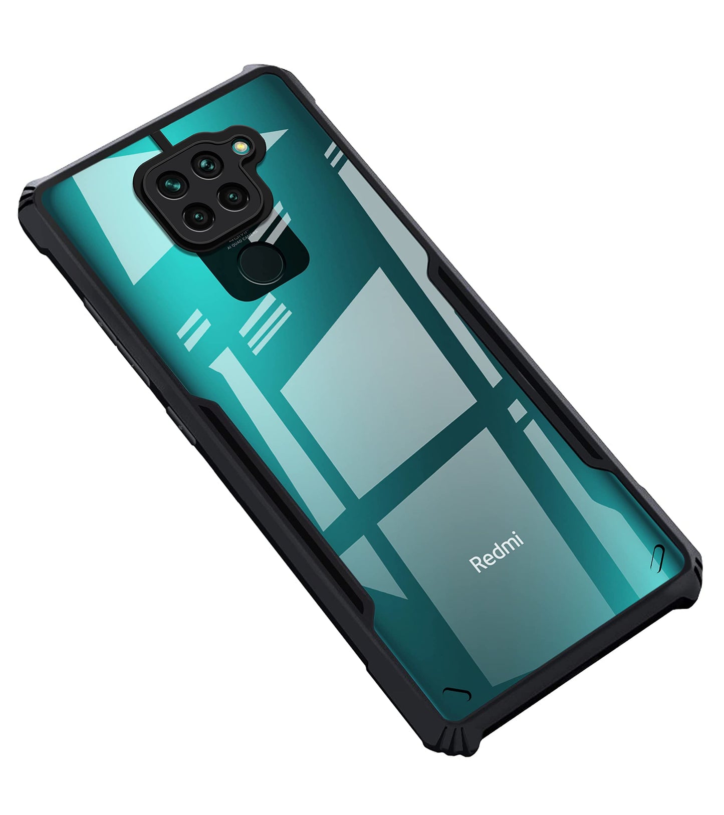 VAKIBO Super Premium Black Border Transparent Case With Corner Protection & Camera Protection Suitable for Mi Redmi Note 9