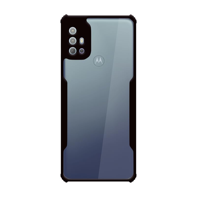 VAKIBO Super Premium Black Border Transparent Case With Corner Protection & Camera Protection Suitable for Moto G10 Power