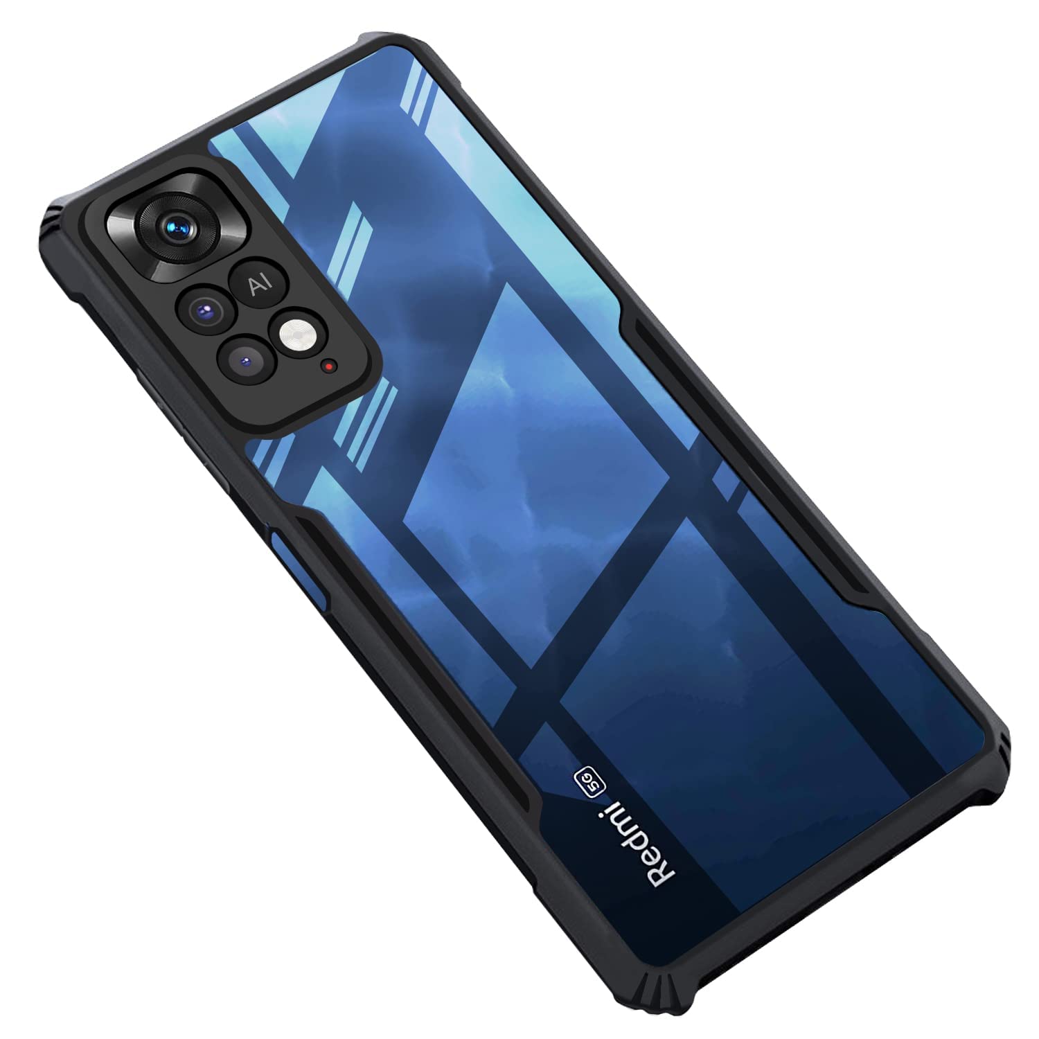 VAKIBO Super Premium Black Border Transparent Case With Corner Protection & Camera Protection Suitable for Mi  Redmi Note 11 Pro