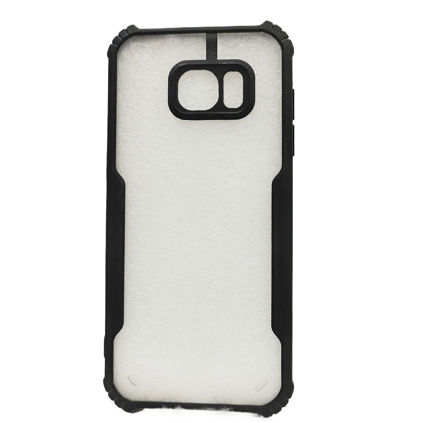 VAKIBO Super Premium Black Border Transparent Case With Corner Protection & Camera Protection Suitable for Samsung S7 Edge