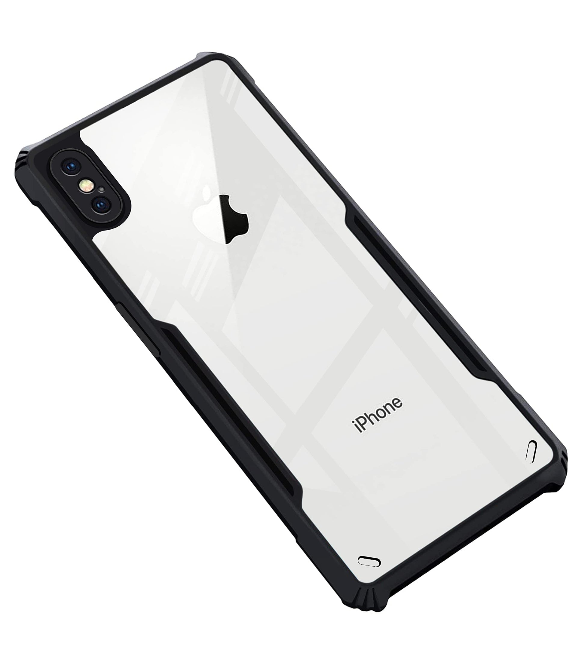 VAKIBO Super Premium Black Border Transparent Case With Corner Protection & Camera Protection Suitable for iPhone X