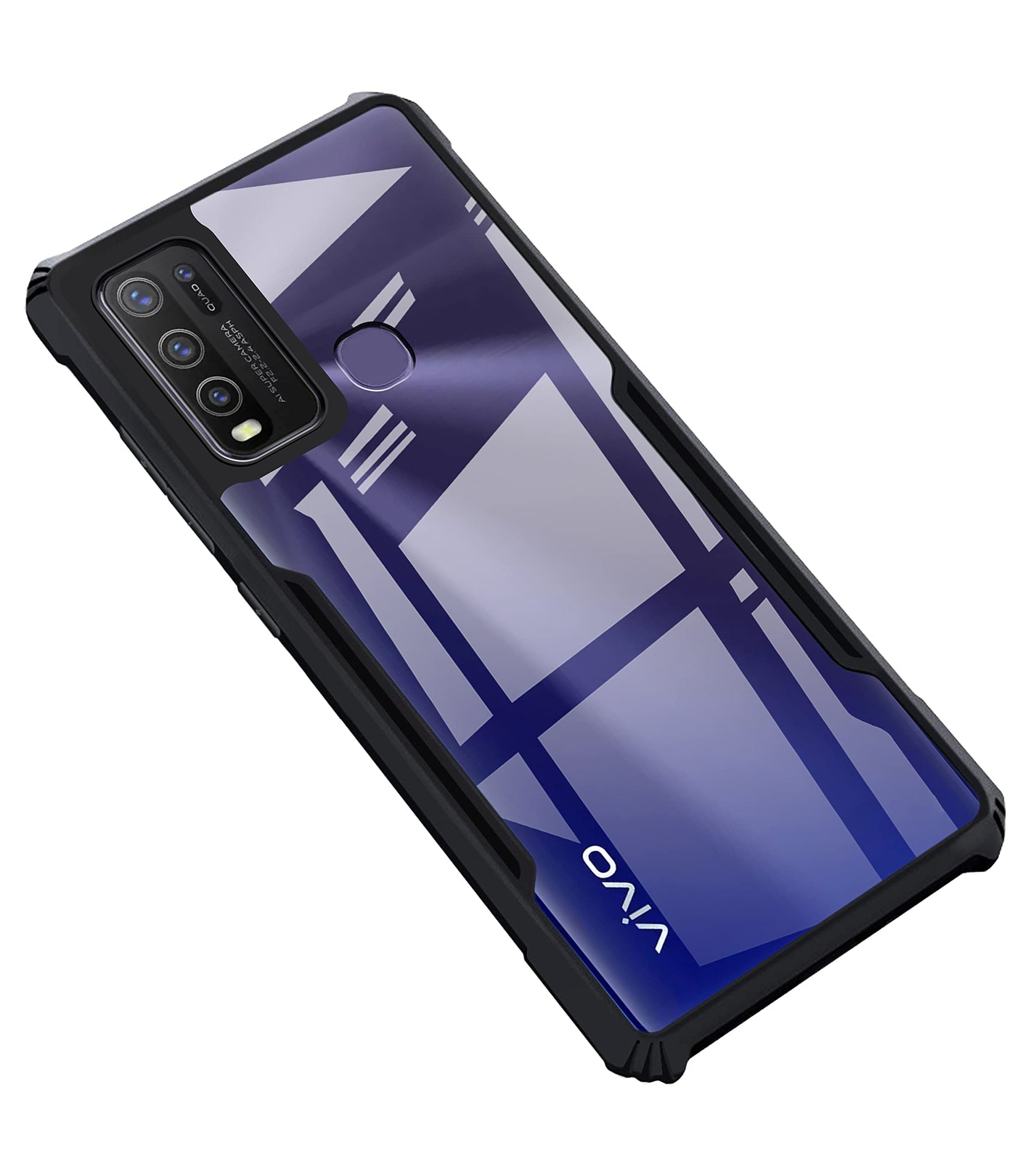 VAKIBO Super Premium Black Border Transparent Case With Corner Protection & Camera Protection Suitable for Vivo Y50