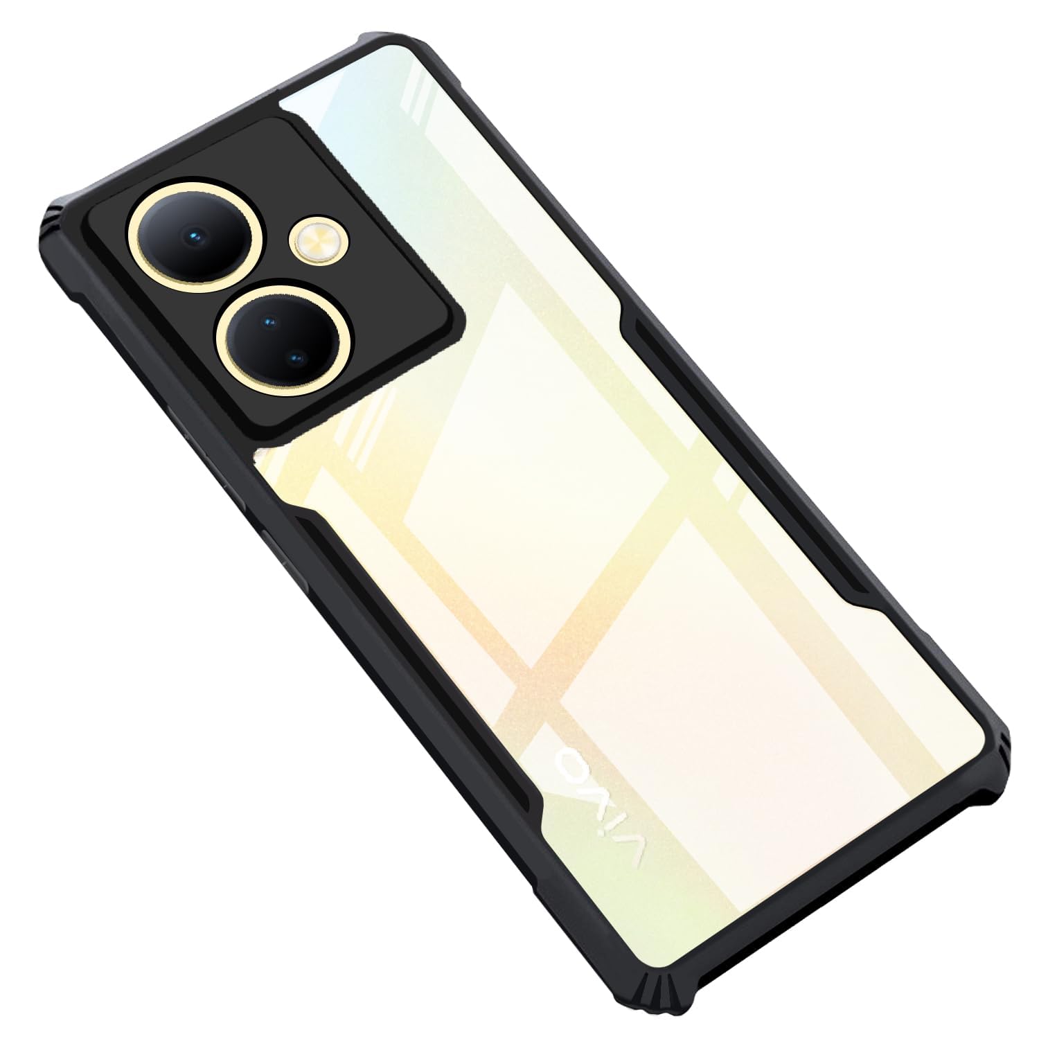 VAKIBO Super Premium Black Border Transparent Case With Corner Protection & Camera Protection Suitable for Vivo Y78 5G