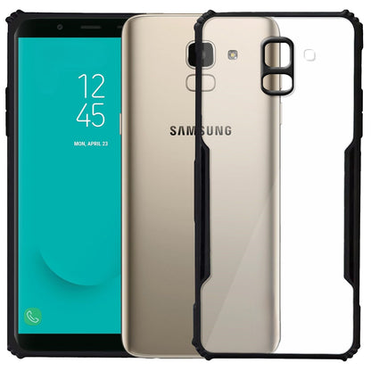 VAKIBO Best Selling Black and Transparent Back Cover Case Made With Soft TPU and Acrylic With 4 Corner and Camera Protection Suitable for Samsung Galaxy J6