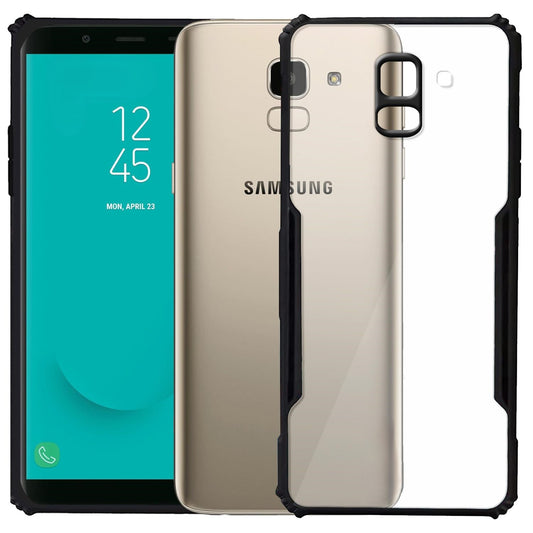 VAKIBO Best Selling Black and Transparent Back Cover Case Made With Soft TPU and Acrylic With 4 Corner and Camera Protection Suitable for Samsung Galaxy J6