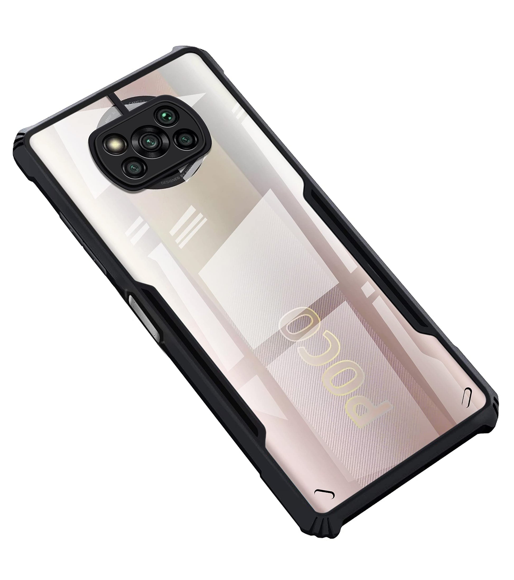 VAKIBO Super Premium Black Border Transparent Case With Corner Protection & Camera Protection Suitable for Mi Poco X3