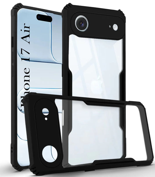 VAKIBO Super Premium Black Border Transparent Case With Corner Protection & Camera Protection Suitable for iPhone 17 Air