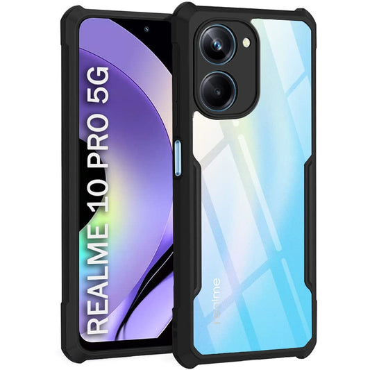 VAKIBO Super Premium Black Border Transparent Case With Corner Protection & Camera Protection Suitable for Realme 10 Pro