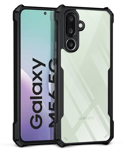 VAKIBO Best Selling Black and Transparent Coloured Made With Soft TPU and Acrylic Back Cover Case With 4 Corner and Camera Protection Suitable for Samsung Galaxy M56
