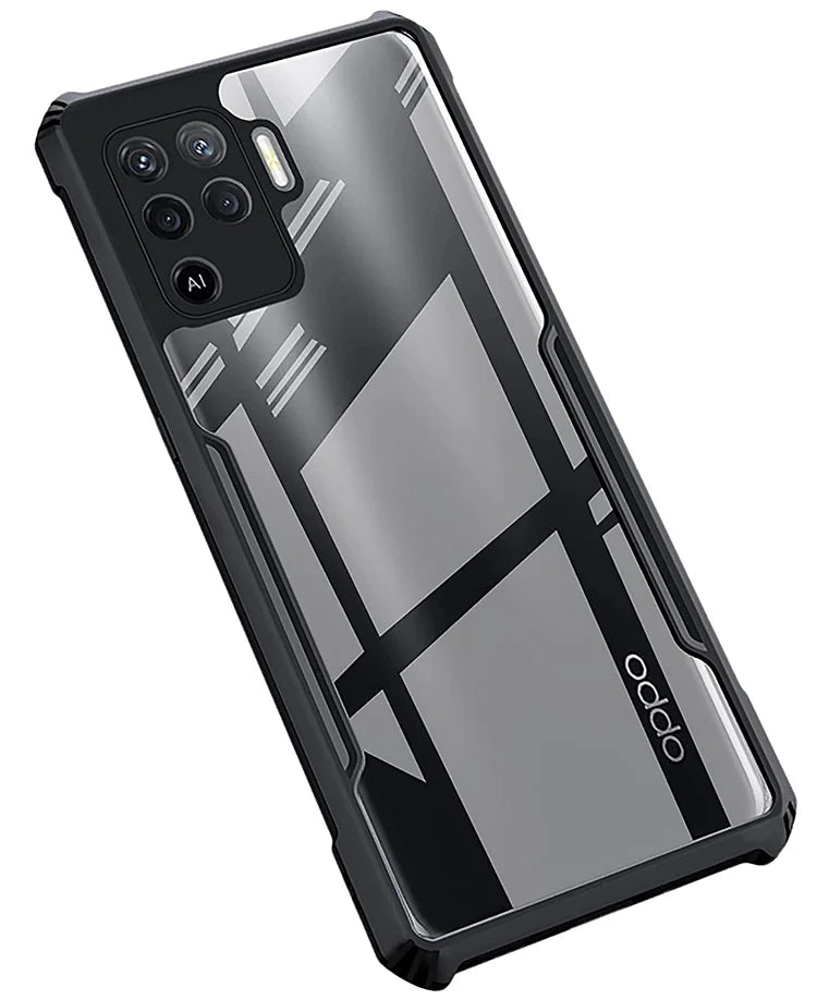 VAKIBO Super Premium Black Border Transparent Case With Corner Protection & Camera Protection Suitable for Oppo A94