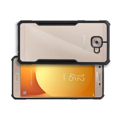 VAKIBO Super Premium Black Border Transparent Case With Corner Protection & Camera Protection Suitable for Samsung J7 Max
