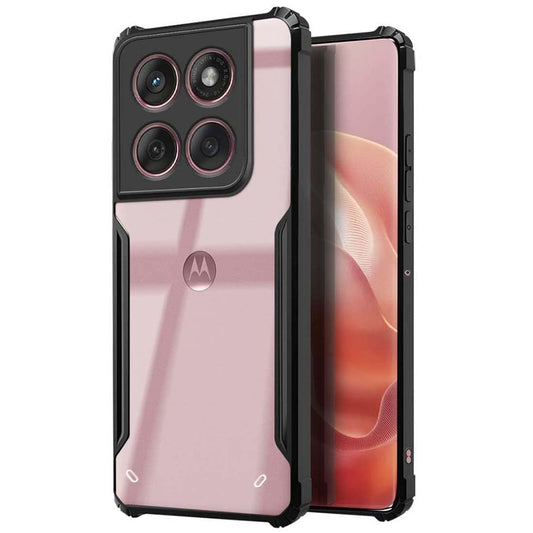 VAKIBO Super Premium Black Border Transparent Case With Corner Protection & Camera Protection Suitable for Moto Edge 60 Stylus