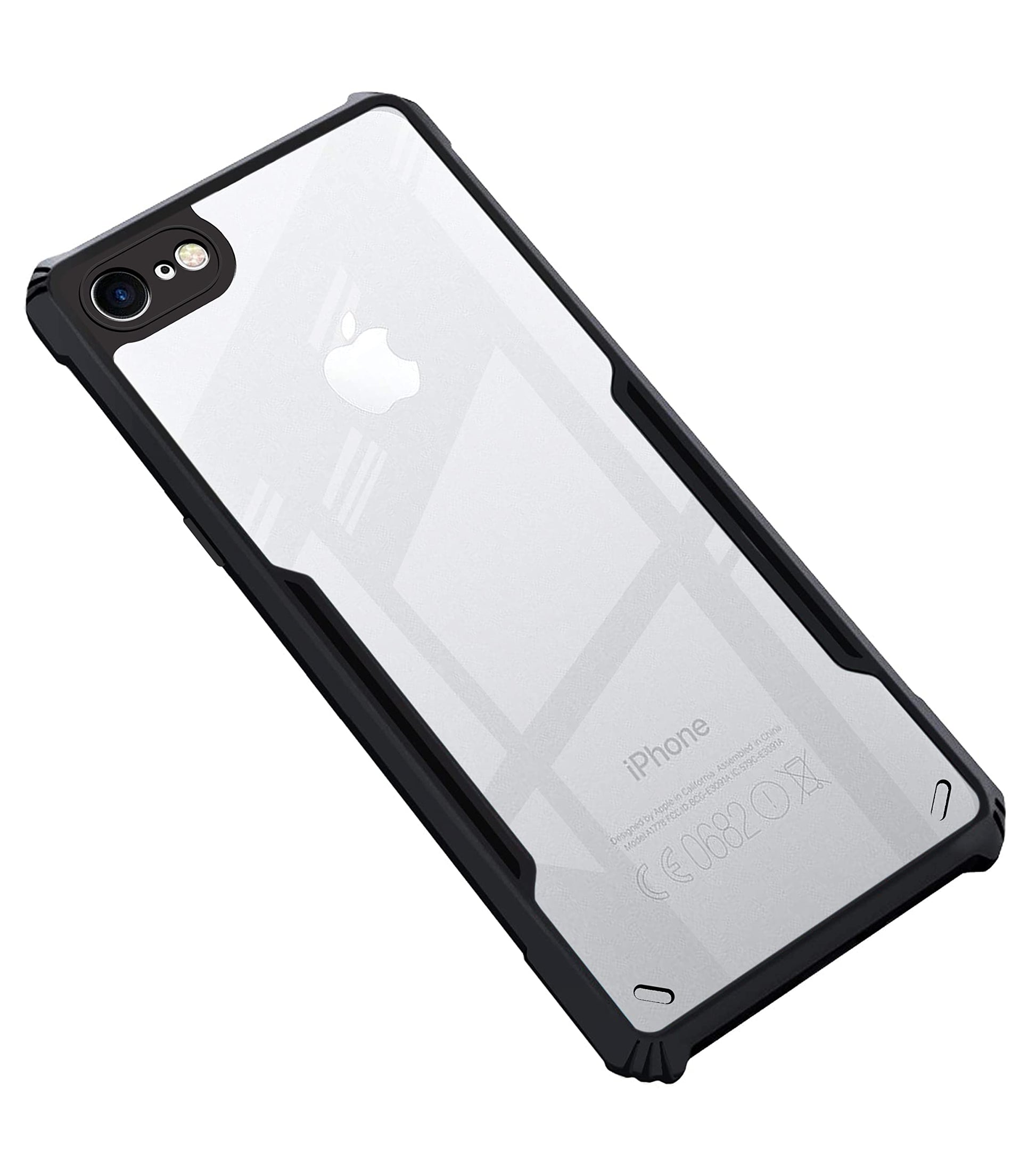 VAKIBO Super Premium Black Border Transparent Case With Corner Protection & Camera Protection Suitable for iPhone 8