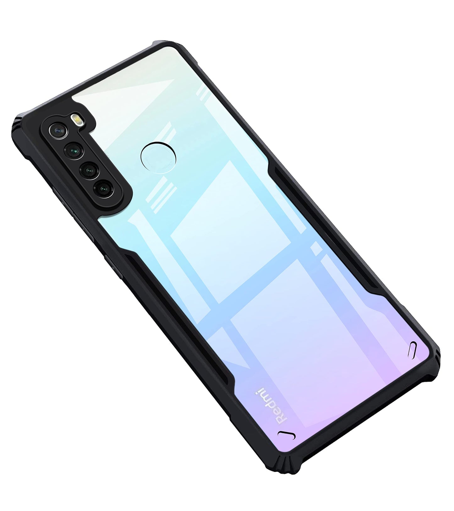 VAKIBO Super Premium Black Border Transparent Case With Corner Protection & Camera Protection Suitable for Mi Redmi Note 8