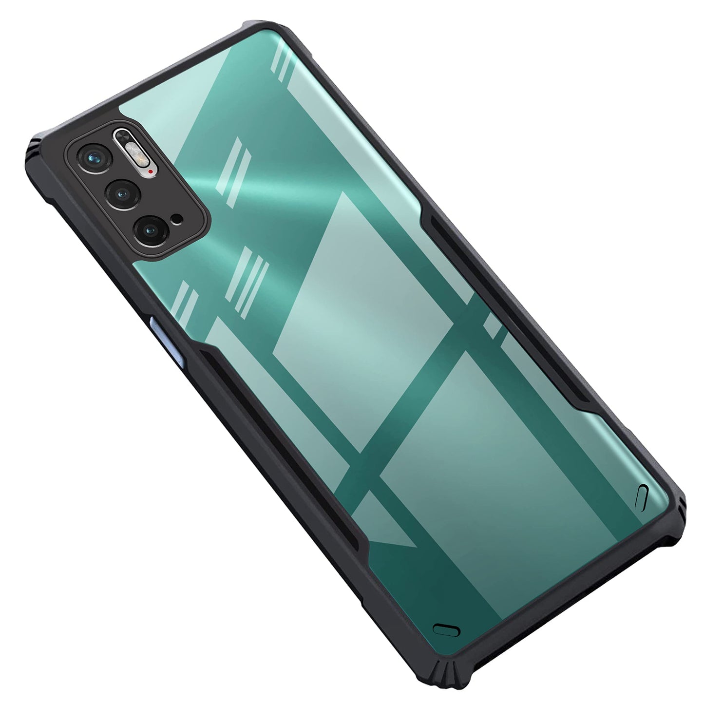 VAKIBO Super Premium Black Border Transparent Case With Corner Protection & Camera Protection Suitable for Mi Poco M3 Pro 5G