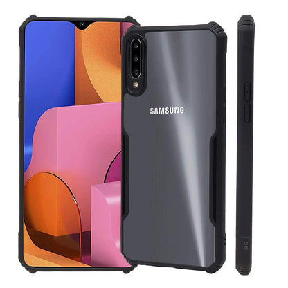 VAKIBO Super Premium Black Border Transparent Case With Corner Protection & Camera Protection Suitable for Samsung A70S