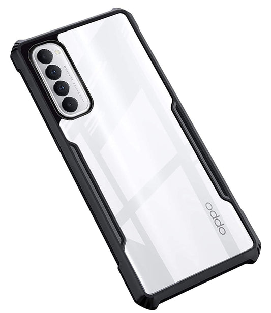 VAKIBO Super Premium Black Border Transparent Case With Corner Protection & Camera Protection Suitable for Oppo Reno 4 Pro
