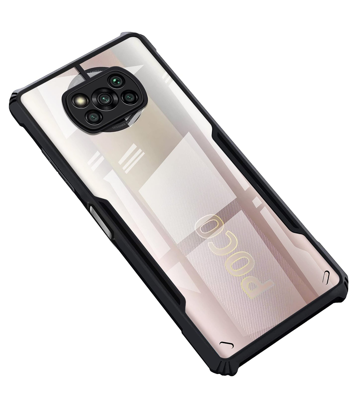 VAKIBO Super Premium Black Border Transparent Case With Corner Protection & Camera Protection Suitable for Mi Poco X3 Pro