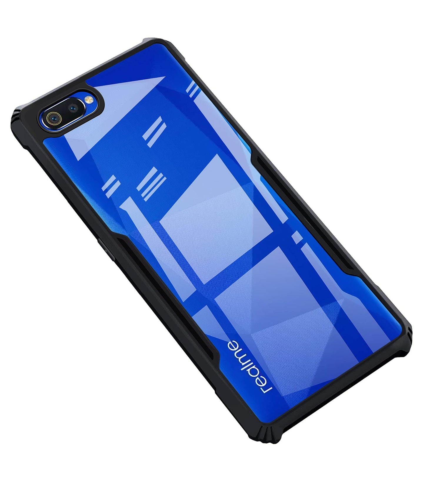 VAKIBO Super Premium Black Border Transparent Case With Corner Protection & Camera Protection Suitable for Realme C2