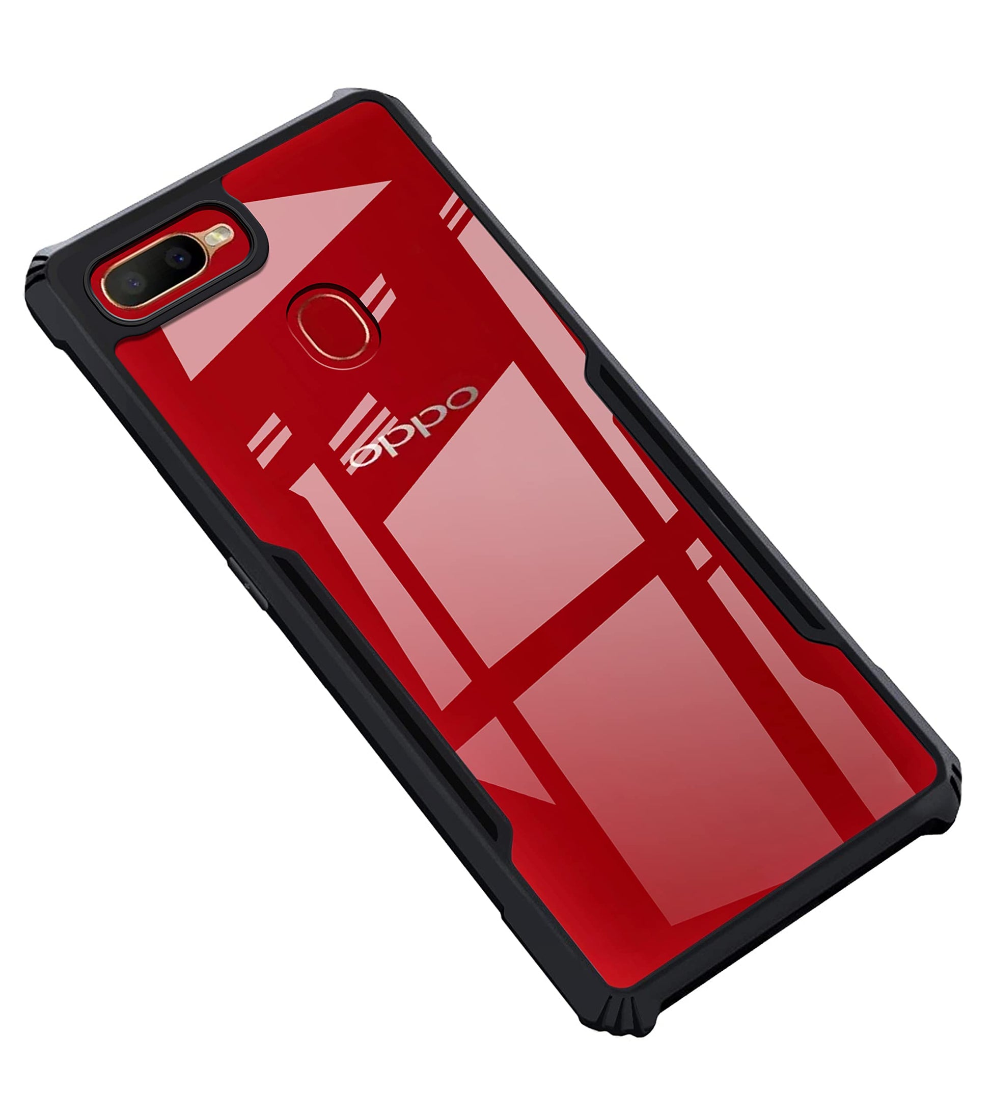 VAKIBO Super Premium Black Border Transparent Case With Corner Protection & Camera Protection Suitable for Oppo F9