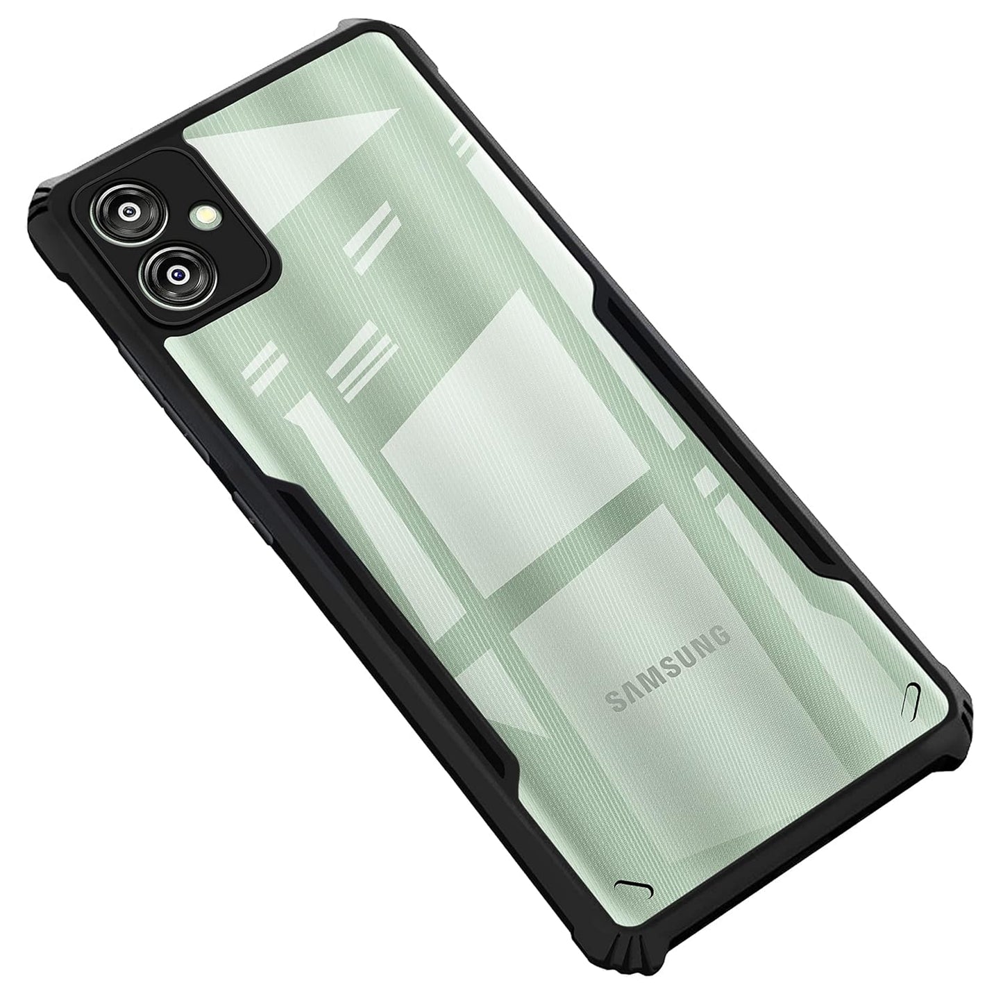 VAKIBO Super Premium Black Border Transparent Case With Corner Protection & Camera Protection Suitable for Samsung Galaxy M13