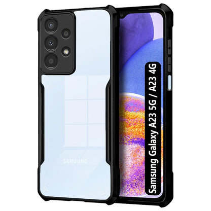 VAKIBO Super Premium Black Border Transparent Case With Corner Protection & Camera Protection Suitable for Samsung A23 4G