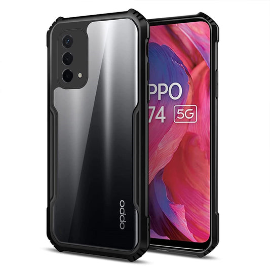 VAKIBO Best Selling Black and Transparent Coloured Made With Soft TPU and Acrylic Back Cover Case With 4 Corner and Camera Protection Suitable for Oppo F19s