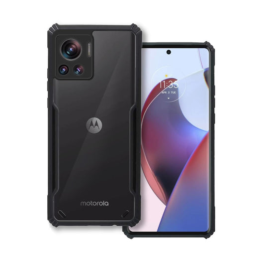 VAKIBO Super Premium Black Border Transparent Case With Corner Protection & Camera Protection Suitable for Moto Edge 30 Ultra
