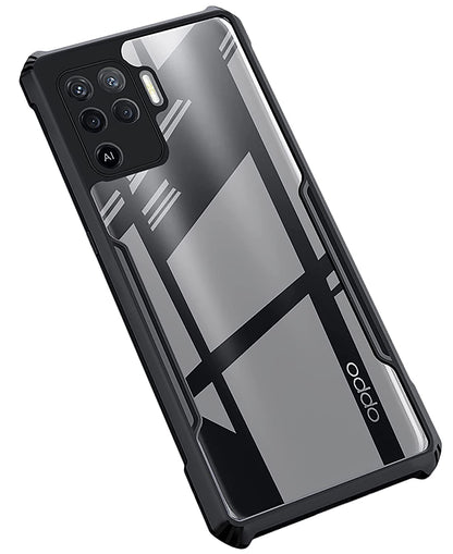 VAKIBO Super Premium Black Border Transparent Case With Corner Protection & Camera Protection Suitable for Oppo F19 Pro