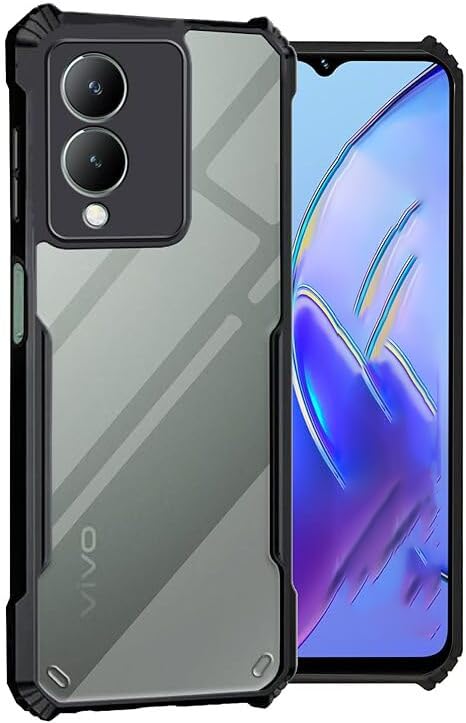 VAKIBO Super Premium Black Border Transparent Case With Corner Protection & Camera Protection Suitable for Vivo Y28 5G