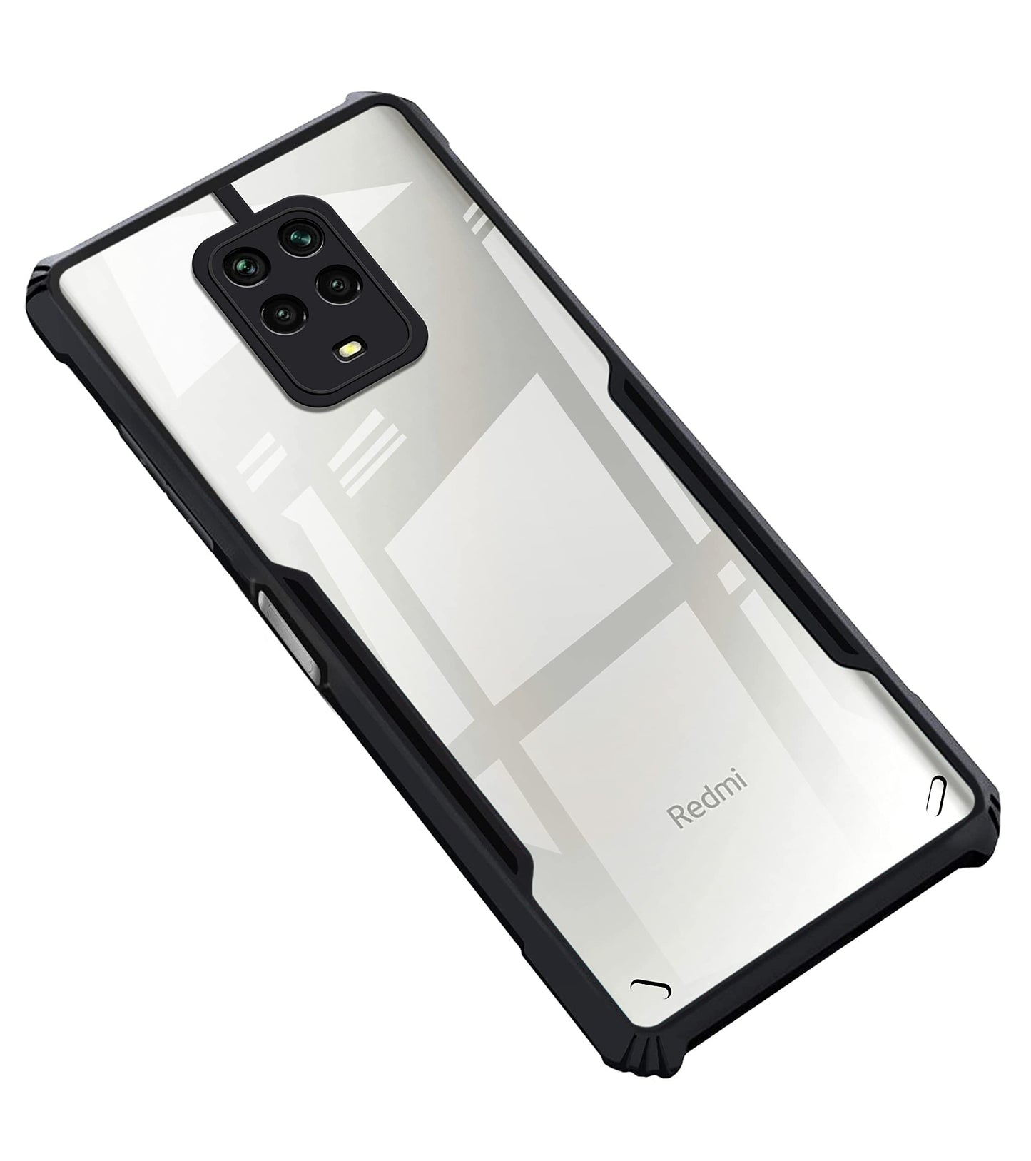 VAKIBO Super Premium Black Border Transparent Case With Corner Protection & Camera Protection Suitable for Mi Redmi Note 9 Pro
