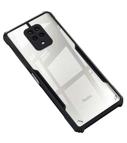 VAKIBO Super Premium Black Border Transparent Case With Corner Protection & Camera Protection Suitable for Mi Redmi Note 9 Pro