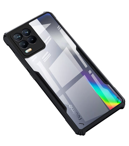 VAKIBO Super Premium Black Border Transparent Case With Corner Protection & Camera Protection Suitable for Realme 8 4G