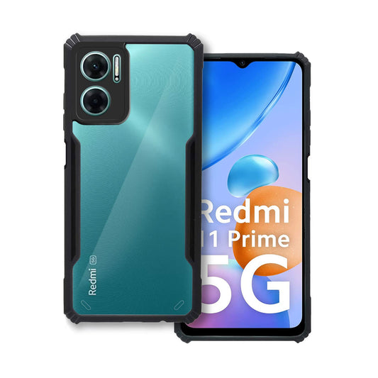 VAKIBO Super Premium Black Border Transparent Case With Corner Protection & Camera Protection Suitable for Mi Redmi 11 Prime 5G